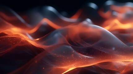 Abstract fire flames on black background. 3d rendering, 3d illustration.