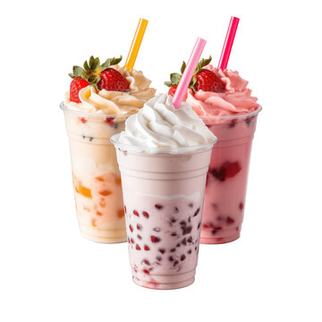 Milkshakes isolated on transparent backgorud