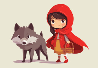 Little red riding hood with the wolf