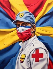Fototapeta premium person with a flag