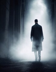 person in the dark