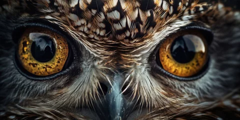 Badezimmer Foto Rückwand owl eyes incredible macro photography, Generative AI © Korvin Brand Studio