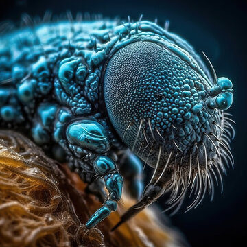microscope photography of acarien macro, Generative AI