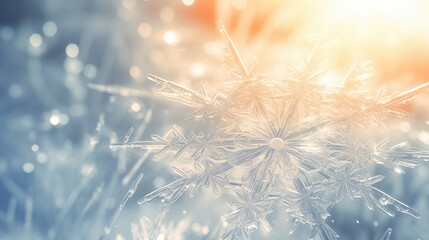 Snowflake background. Winter texture. White snowflakes are flying on a blue background.