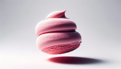 Floating Swirl of Strawberry Ice Cream