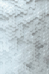 Abstract honeycomb mosaic white background.