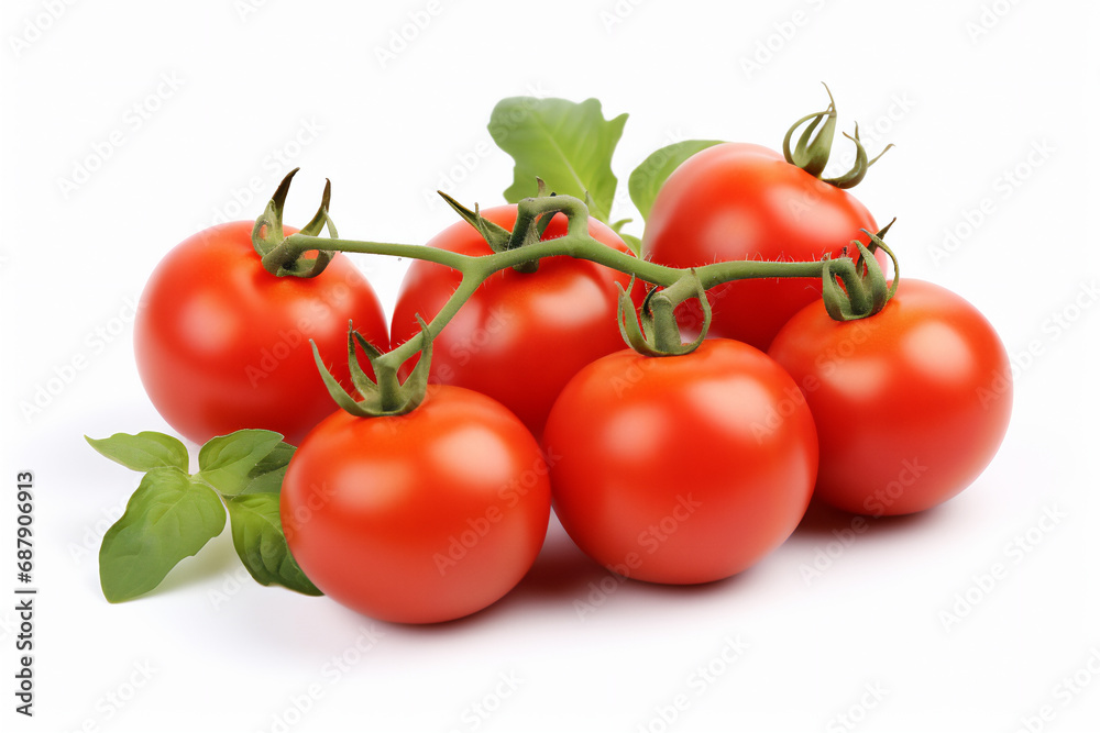 Sticker red tomato on white background