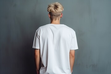 Man In White Tshirt Seen From The Back