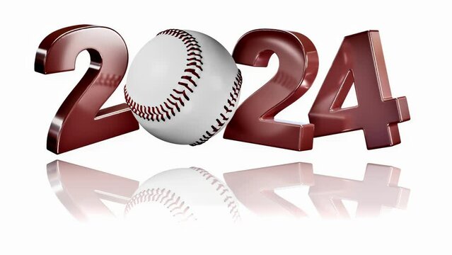 Baseball 2024 design in Infinite Rotation on a White Background