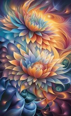 Abstract fantasy floral background. AI