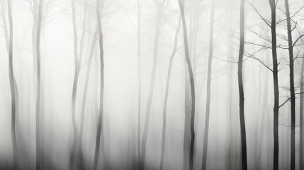 Smoke or fog in a forest, black and white color, abstract, background