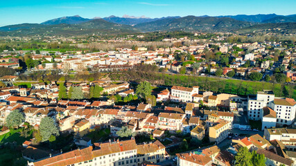 Fototapeta na wymiar Aerial view of Lucca medieval town, Tuscany - Italy