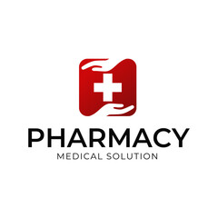 Obraz premium Medical Cross and Health Pharmacy Logo Vector Template on white background