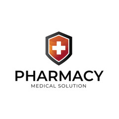 Obraz premium Medical Cross and Health Pharmacy Logo Vector Template on white background