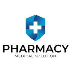 Obraz premium Medical Cross and Health Pharmacy Logo Vector Template on white background