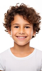 Smile of little boy with healthy white teeth and hygiene Concept of advertising dentist and facial care