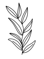 Plants outline illustration vector image. Hand drawn plants sketch image artwork. Simple original logo icon from pen drawing sketch of botanical plants of different kind.