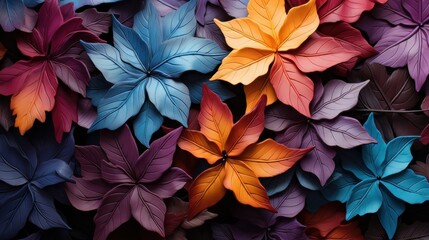 Dark autumn leaves background.