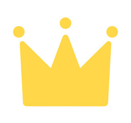 シンプルな黄色の王冠アイコン - obrazy, fototapety, plakaty