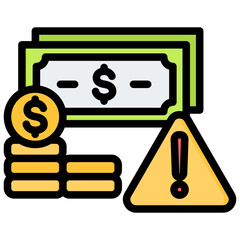 Financial Risk Outline Color Icon
