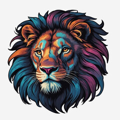 colorful lion design shape for a tshirt and stickers