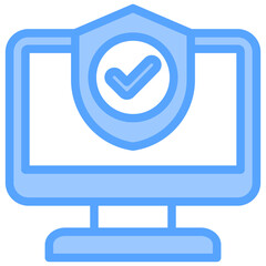 Online Insurance Blue Icon
