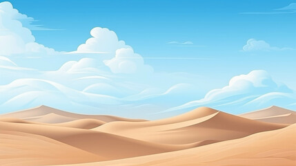 A dry desert surrounded by sand dunes with a clear sky.