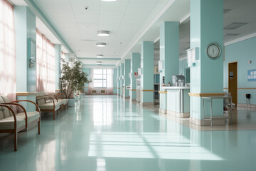 The corridor is a hall in the hospital
