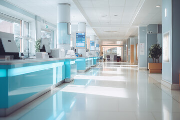 Naklejka na ściany i meble The corridor is a hall in the hospital