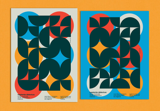 Modern Abstract Poster Layout Design with Geometric Background