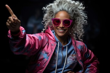woman in 80's sportswear. Generative ai
