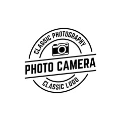 Camera logo vector icon illustration hipster vintage retro isolated on white background