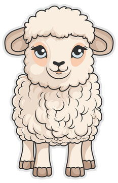 drawing of a sheep or lamb, no background