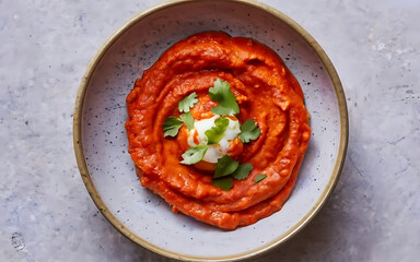 Capture the essence of Romesco in a mouthwatering food photography shot Generative AI - obrazy, fototapety, plakaty