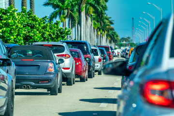 West Palm Beach road traffic on a sunny day, Florida