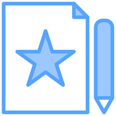 Content Writing Blue Icon
