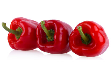 Sweet red pepper isolated on white background