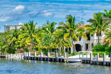Fort Lauderdale Canals on a sunny day, Florida
