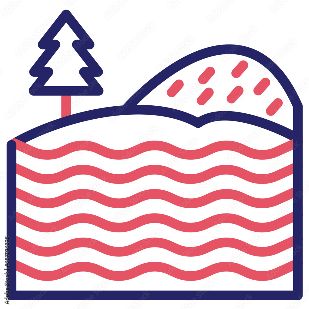 Poster lake landscape icon