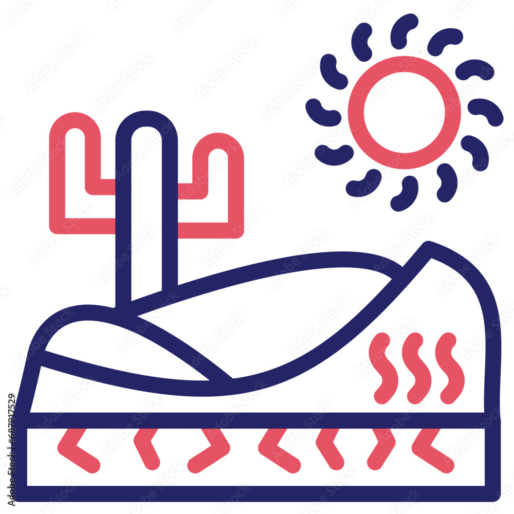 Wall mural Desert Hot Weather Icon