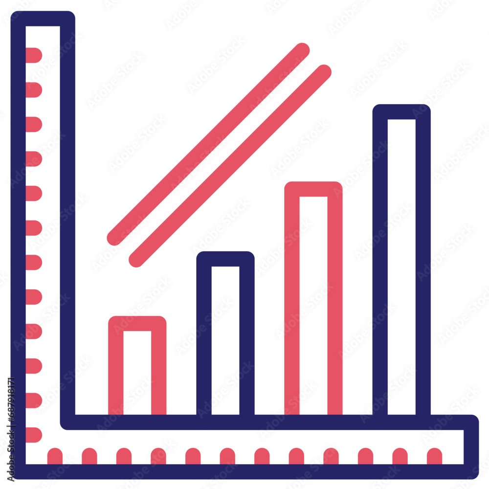 Canvas Prints Escalating Bar Graph Icon