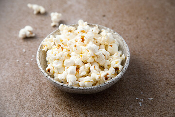 Homemade popcorn with sea salt