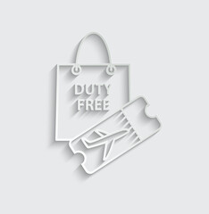 Duty free vector icon bag icon 