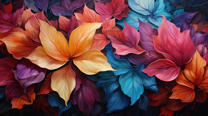 Colorful leaves background