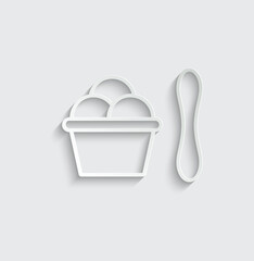 ice cream in a paper cap vector icon