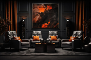 dark grey modern interior