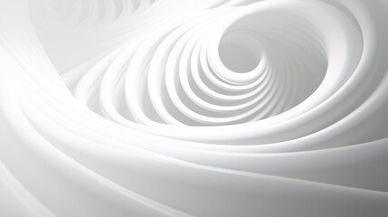 Obraz premium Abstract white color background with circle lines, spiral pattern, 3D illustration. 