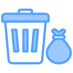 Household Waste Blue Icon