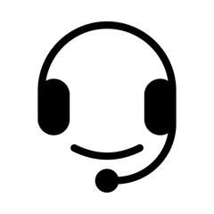 Headset icon for communication and customer services