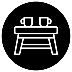 Tea Table Vector Icon Design Illustration